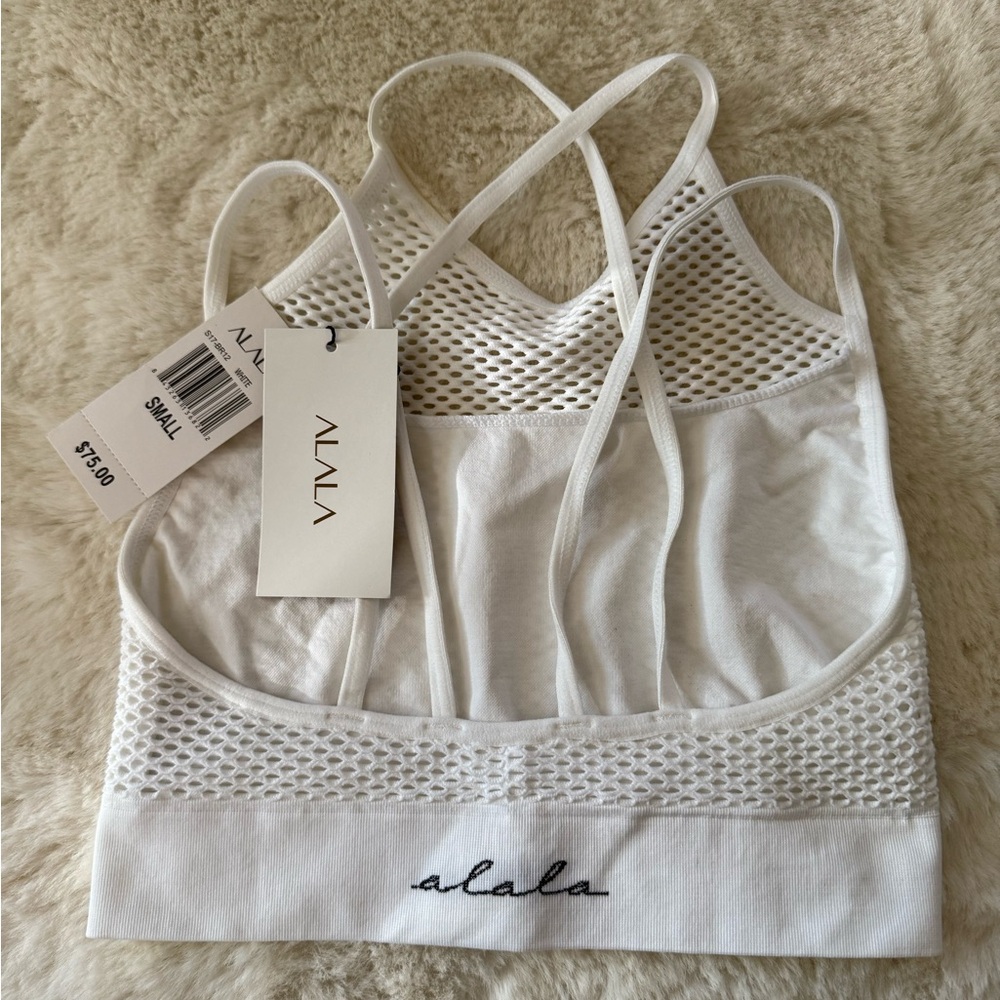 Alala Women’s Small White Mesh Sports Bra - Picture 4 of 5